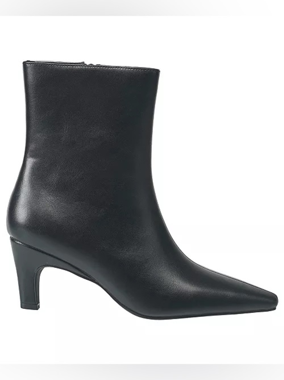 French Connection Alex Kitten Heel Bootie Black Pointed Toe Ankle Boots Size 7